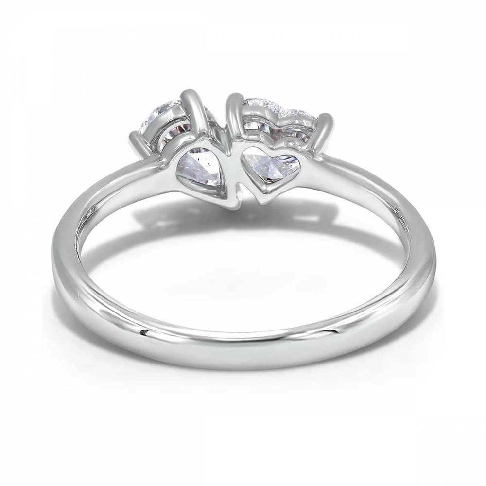 Heart & Pear Two Stone Diamond Ring P