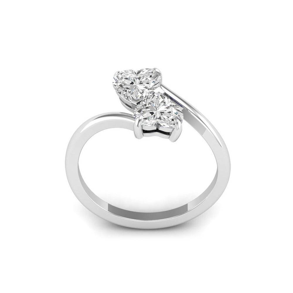 Heart Two Stone Diamond Ring P
