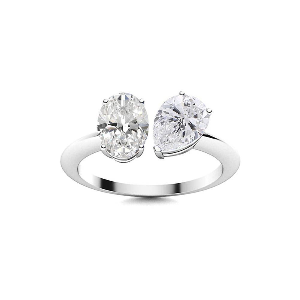 Oval & Pear Two Stone Diamond Ring P
