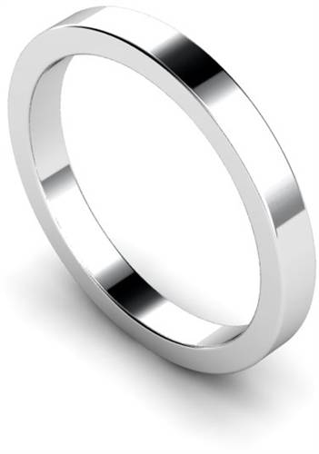 DHWAL25 Flat Wedding Ring - 2.5mm width, Medium depth W