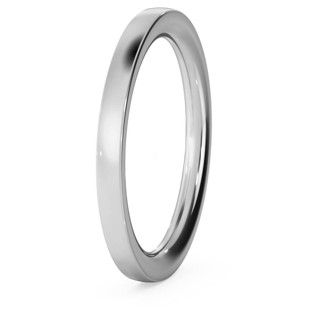 DHWCL2H Flat Court Wedding Ring - Heavy weight, 2mm width P