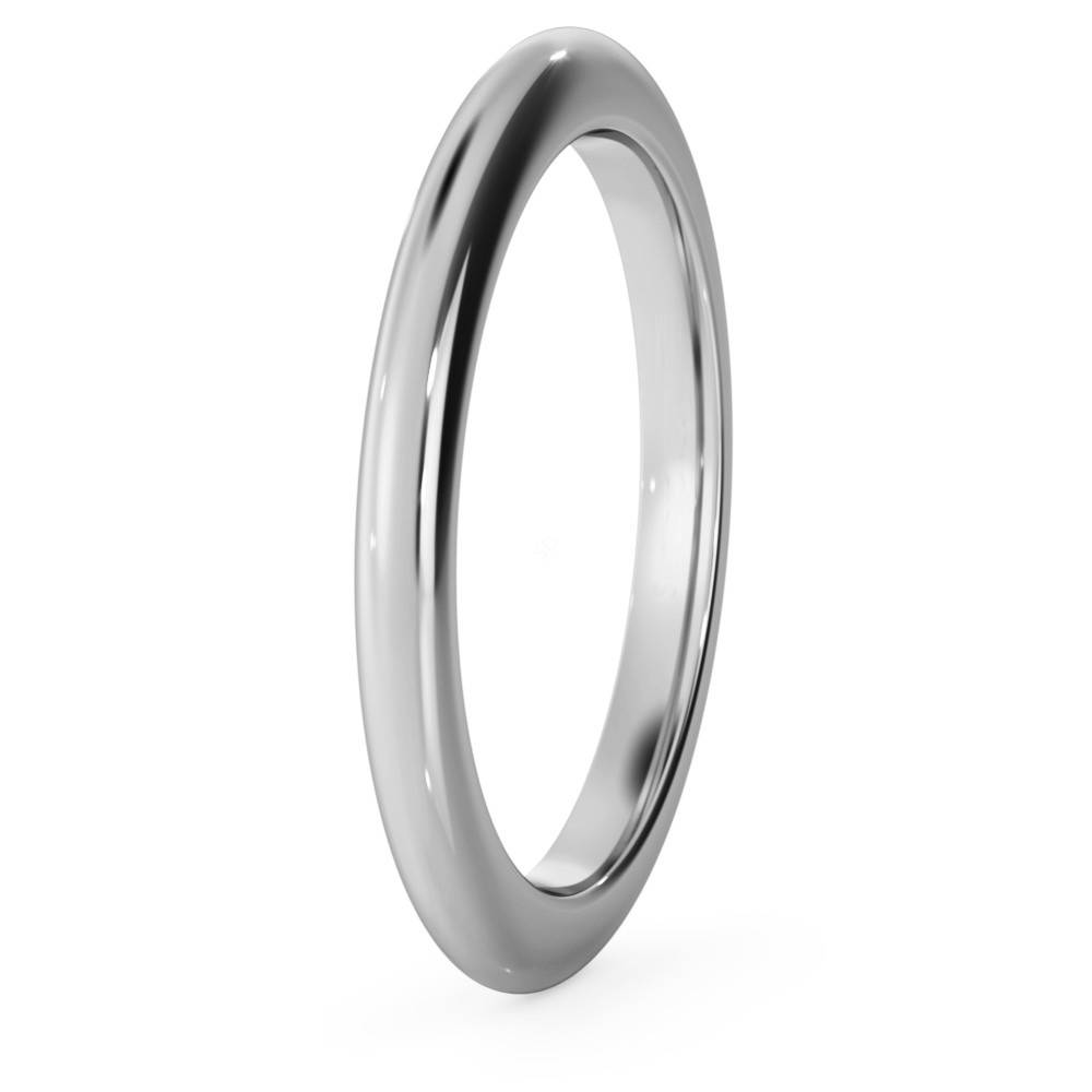 DHWDL2H D Shape Wedding Ring - Heavy weight, 2mm width P