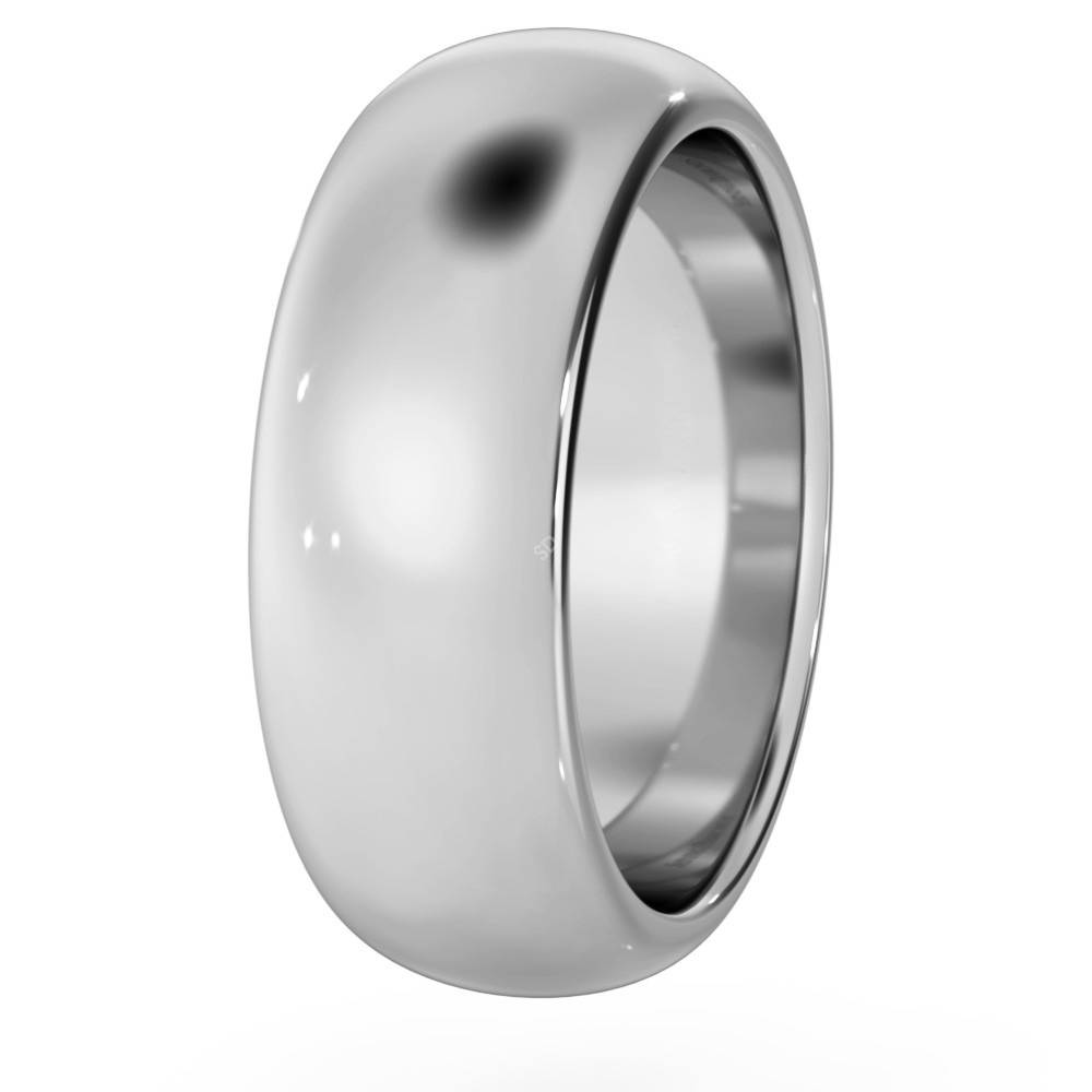 DHWDL7H D Shape Wedding Ring - Heavy weight, 7mm width P