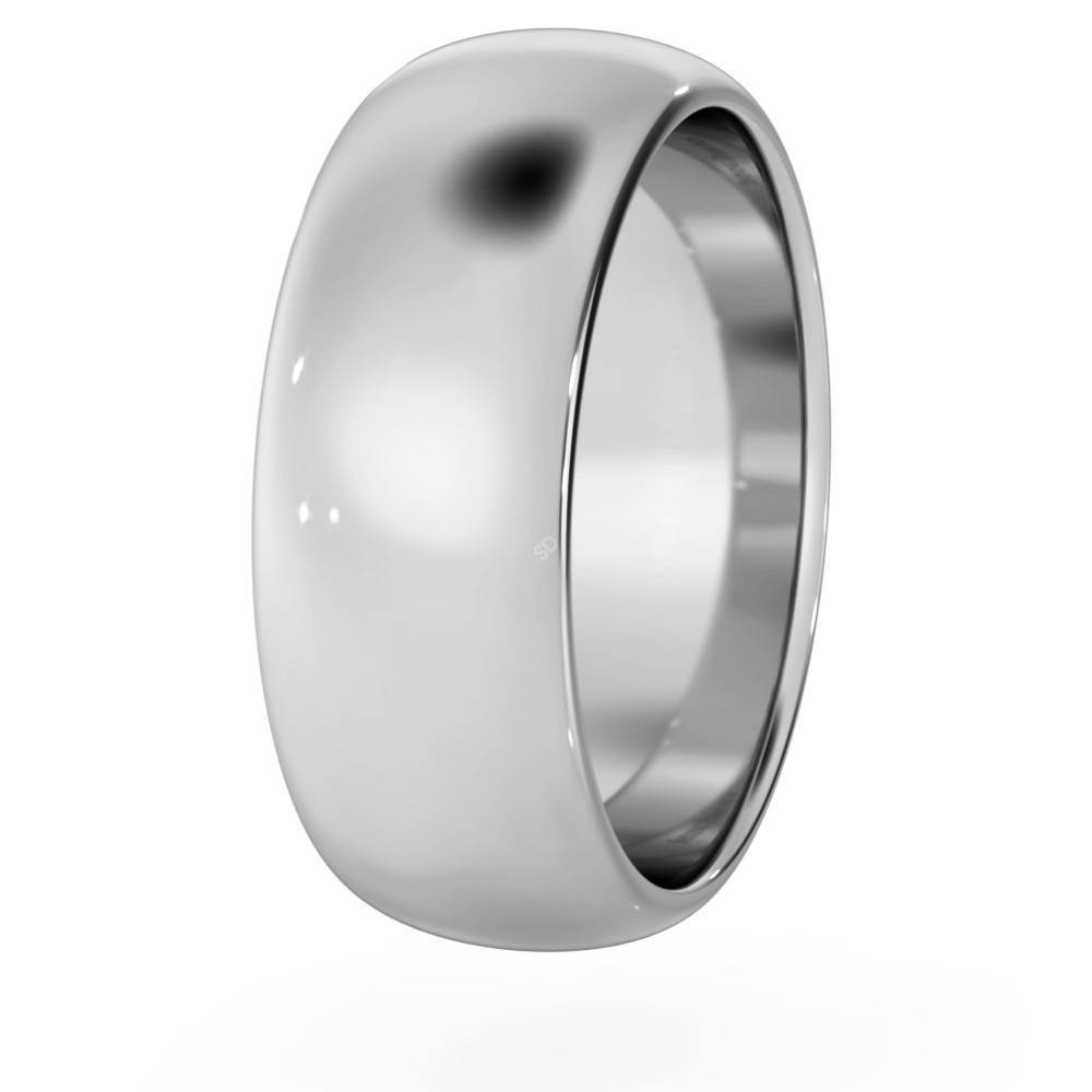 DHWDL7M D Shape Wedding Ring - 7mm width, Medium depth P