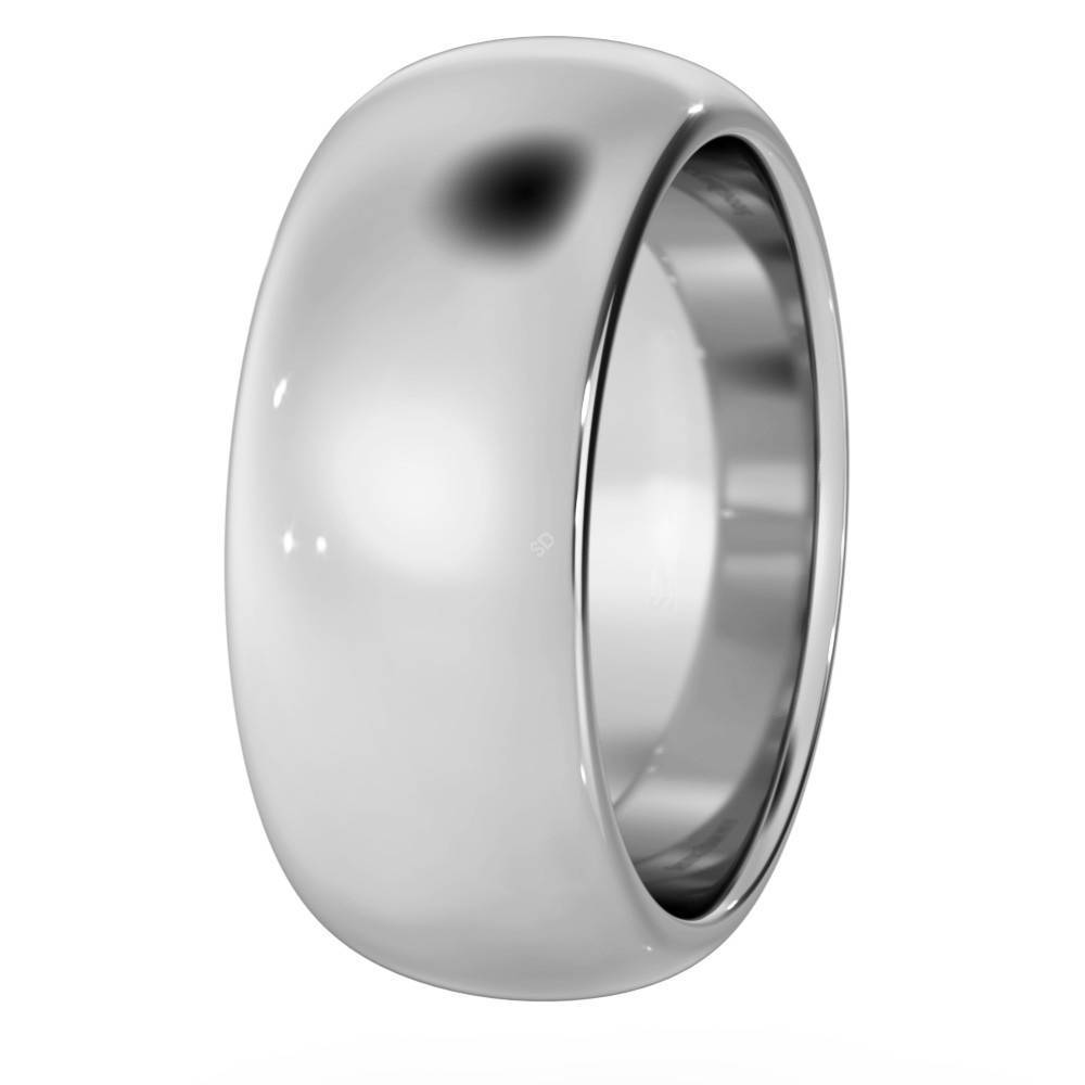 DHWDL8H D Shape Wedding Ring - Heavy weight, 8mm width P