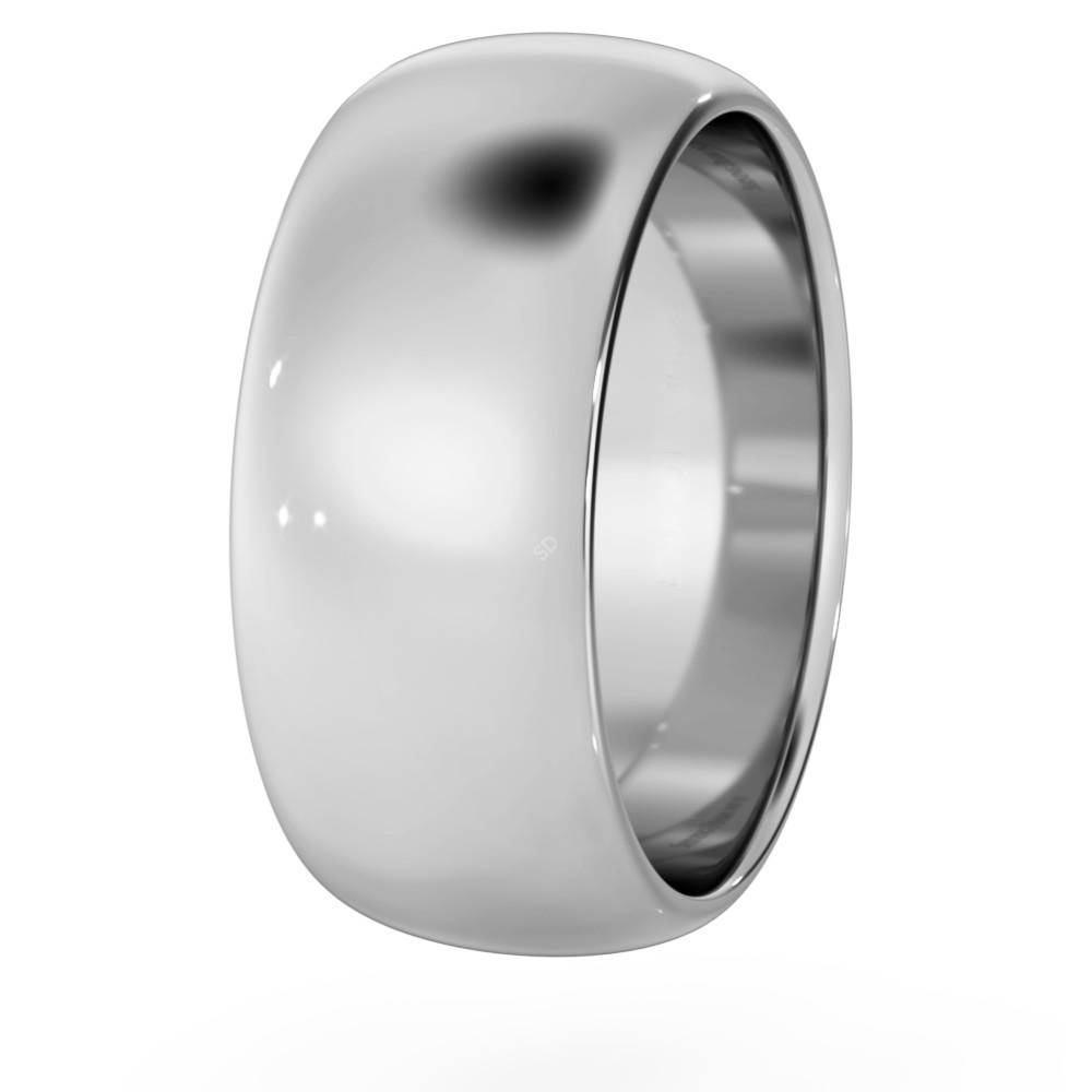 DHWDL8M D Shape Wedding Ring - 8mm width, Medium depth P