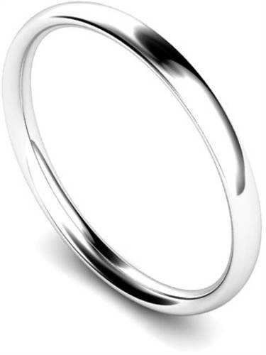 DHWEL2 Traditional Court Wedding Ring - Lightweight, 2mm width W