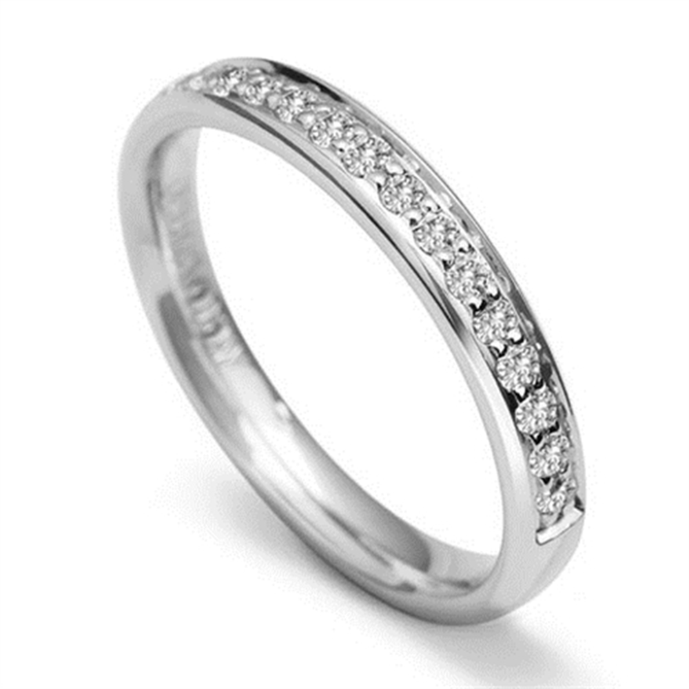 2mm Round Diamond 60% Wedding Ring P