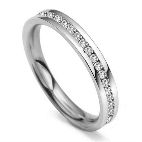 3mm Full Set Round Diamond Wedding Ring W