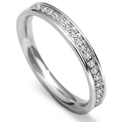 3mm Full Set Round Diamond Wedding Ring P