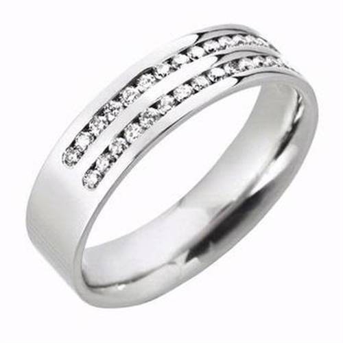 5mm Double Row 40% Diamond Wedding Ring W