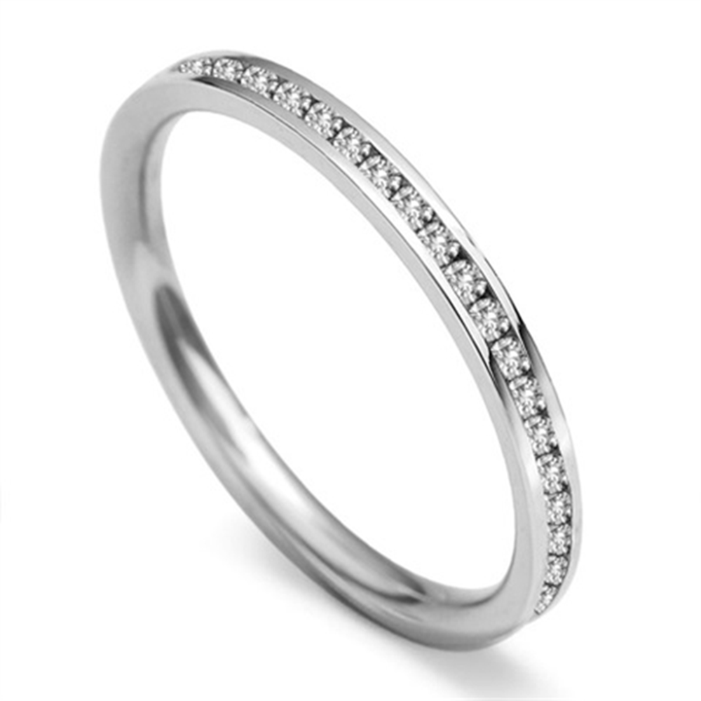 2mm Round Diamond 60% Wedding Ring W