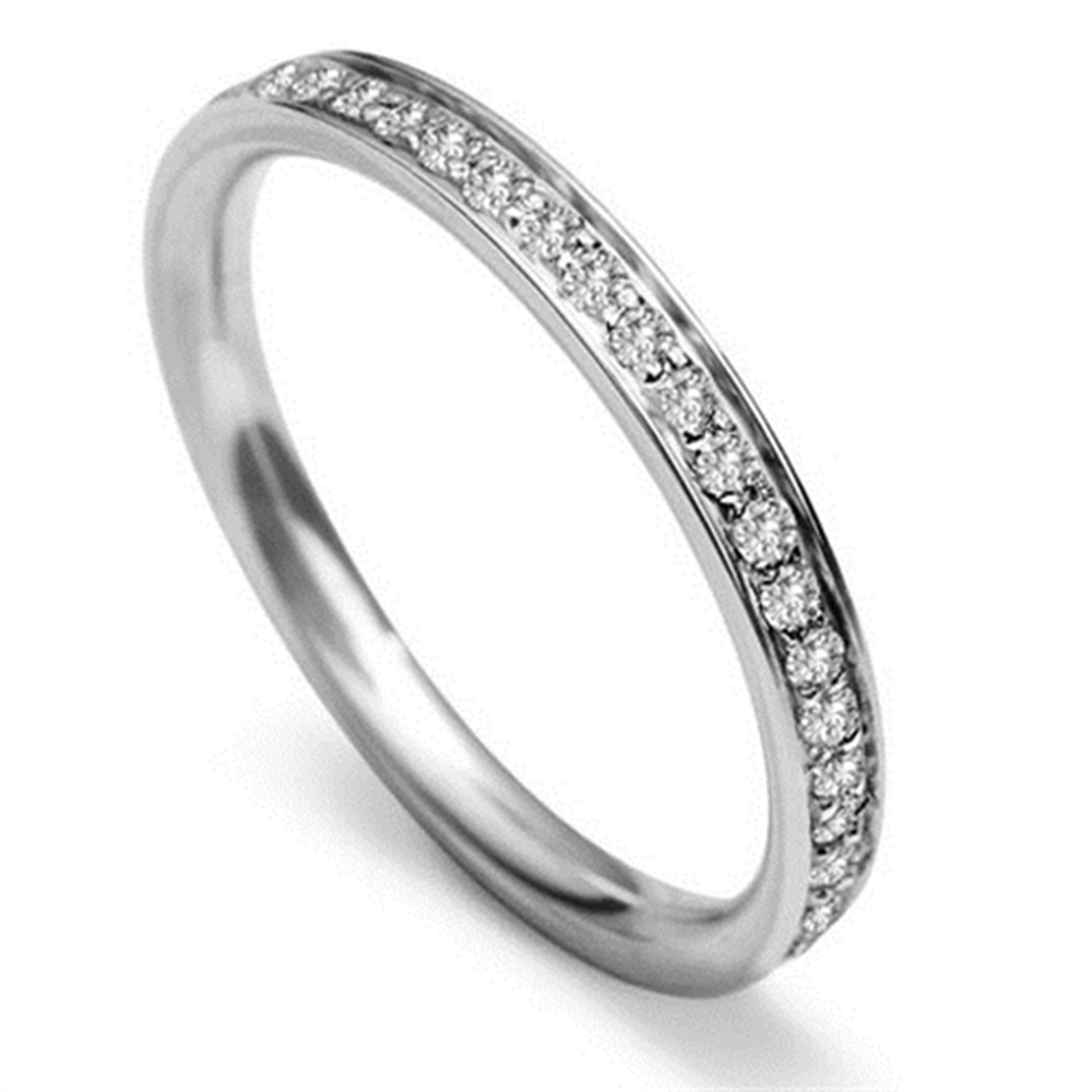 2.5mm Round Diamond 60% Wedding Ring P