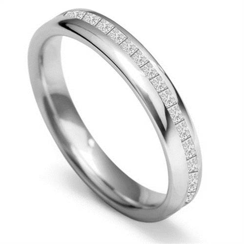 3.5mm Offset Princess Diamond 60% Wedding Ring P