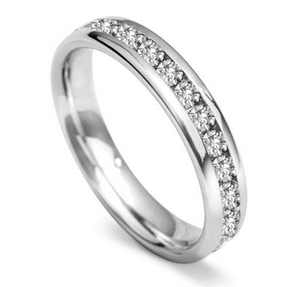 4mm Round Diamond 60% Wedding Ring W