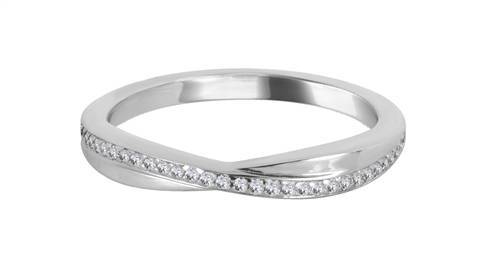 0.15ct VS/FG Round Diamond Shaped Wedding Ring P