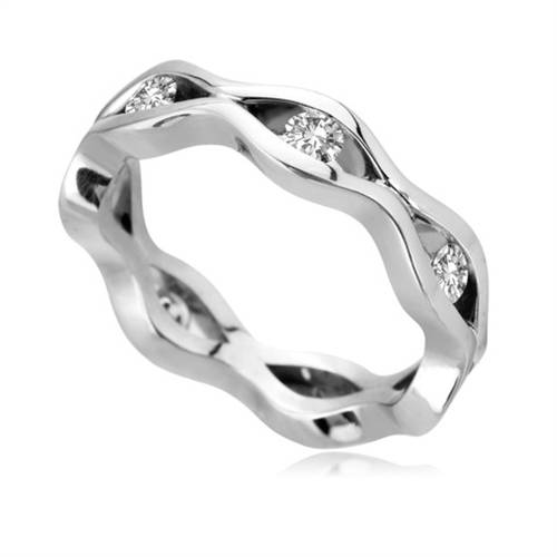 4.5mm Round Diamond Shaped Wedding Ring P