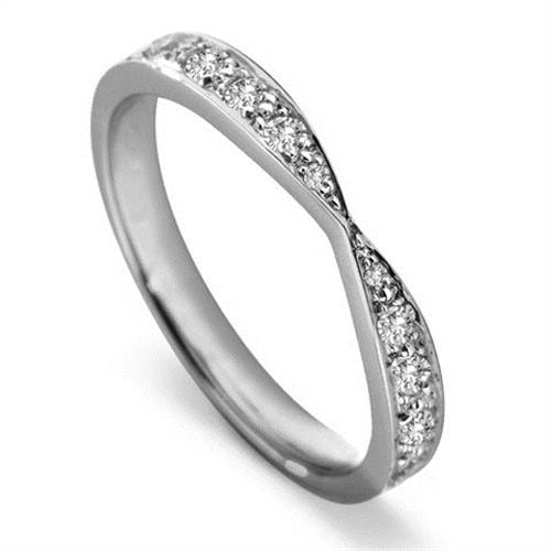 3mm Round Diamond Shaped Wedding Ring P