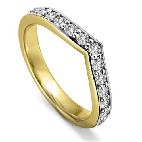 3.5mm Round Diamond Set Shaped Wedding Ring Y
