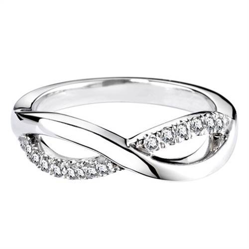 2mm Infinity Shaped Diamond Wedding Ring P