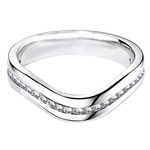 4mm Shaped Diamond Wedding Ring P