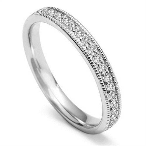 40% Round Diamond Vintage Wedding Ring P