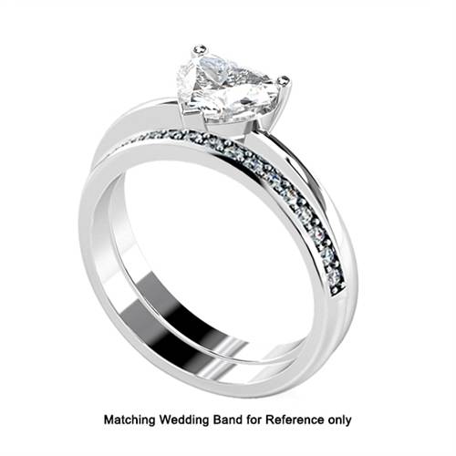Modern Heart Diamond Engagement Ring P