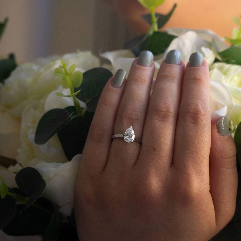 Classic Pear Diamond Engagement Ring W