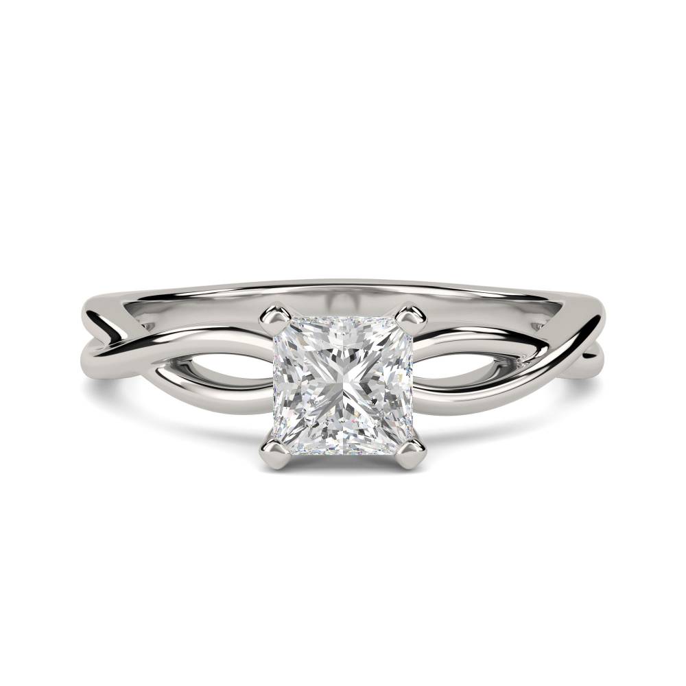 Infinity Love Swirl Princess Diamond Engagement Ring P