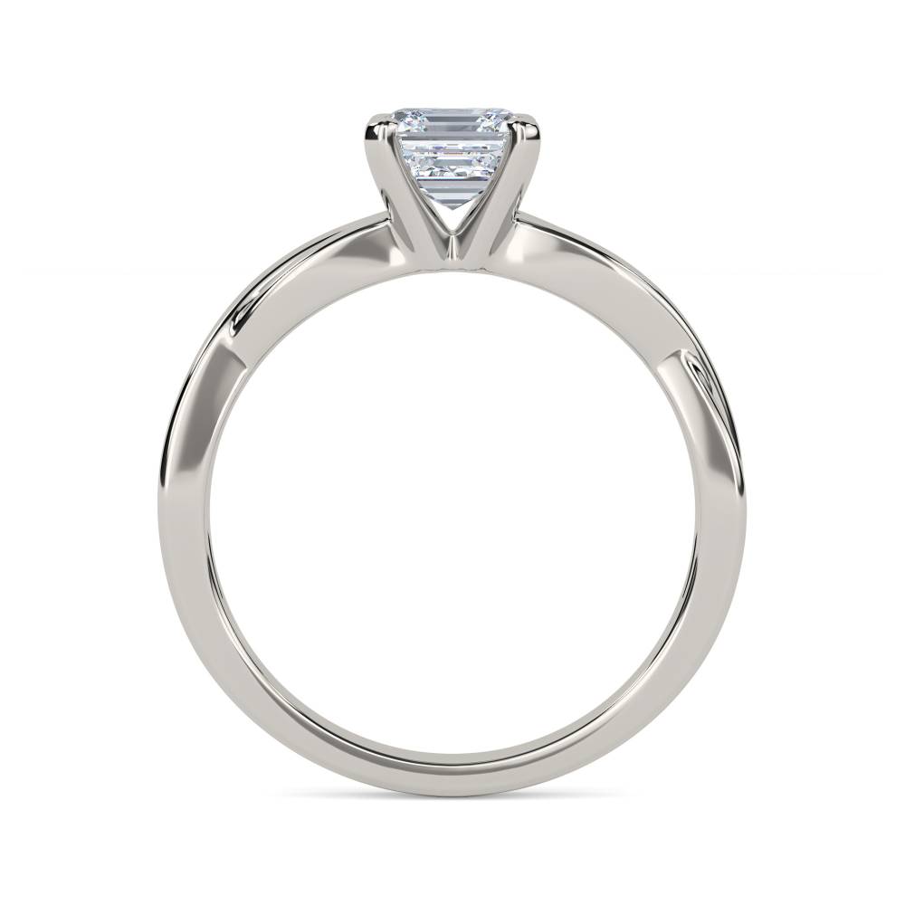Infinity Love Swirl Asscher Diamond Engagement Ring P