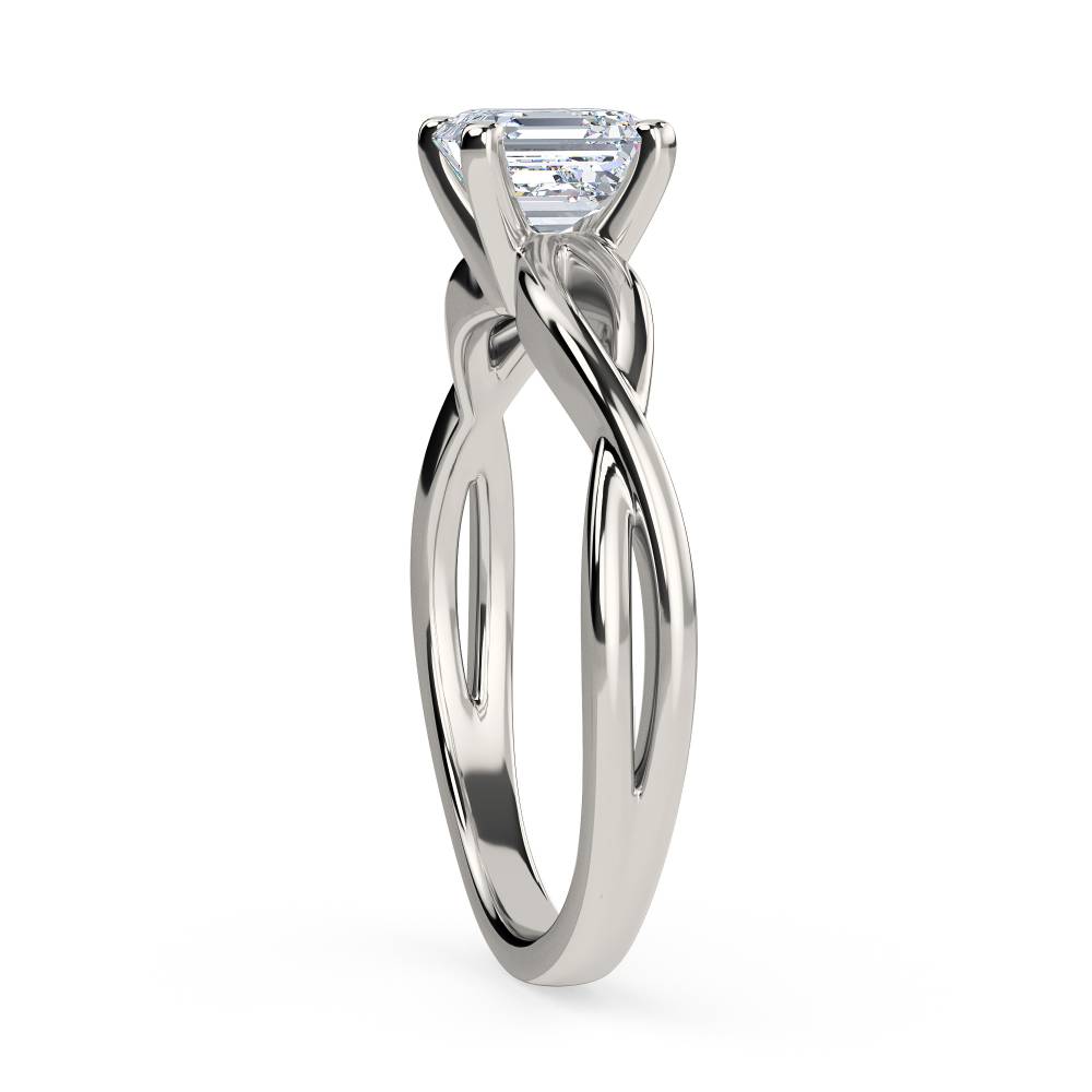 Infinity Love Swirl Asscher Diamond Engagement Ring P