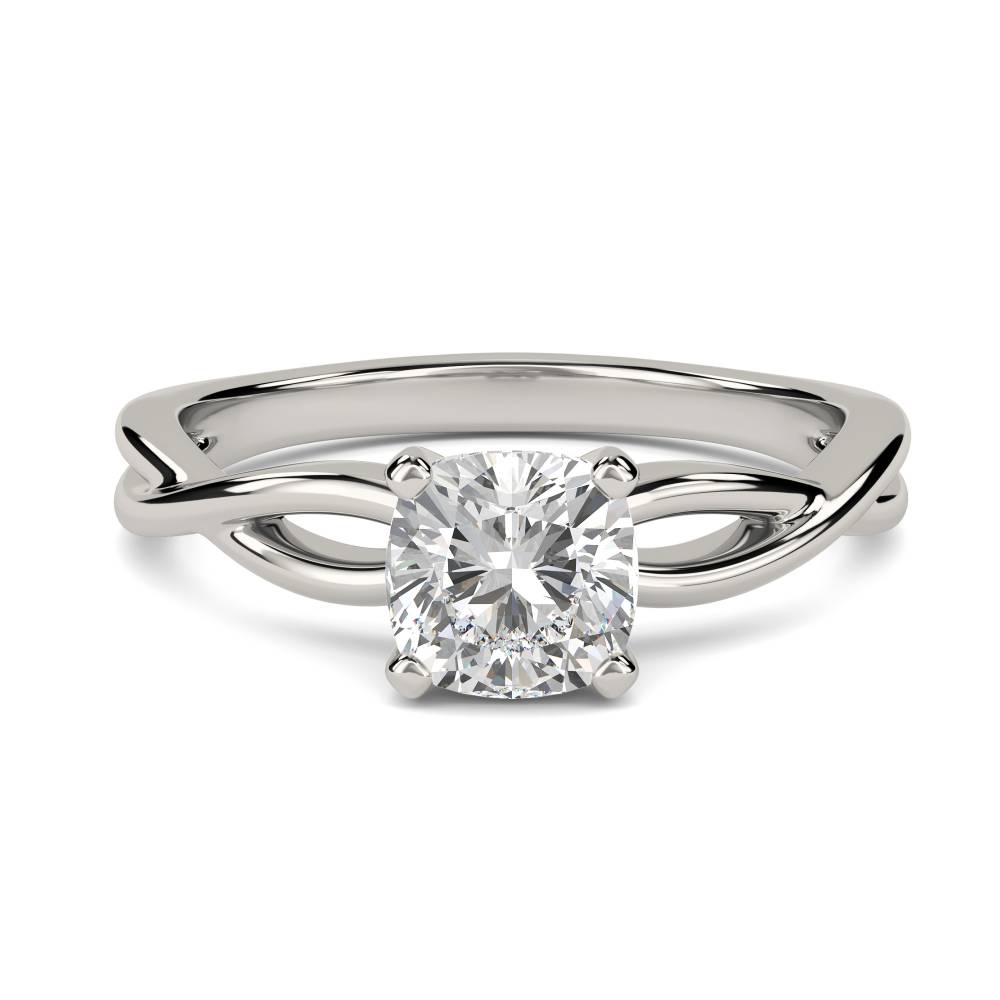 Infinity Love Swirl Cushion Diamond Engagement Ring P