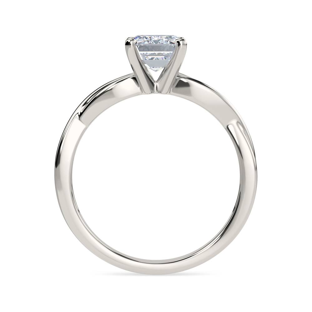 Infinity Love Swirl Emerald Diamond Engagement Ring P