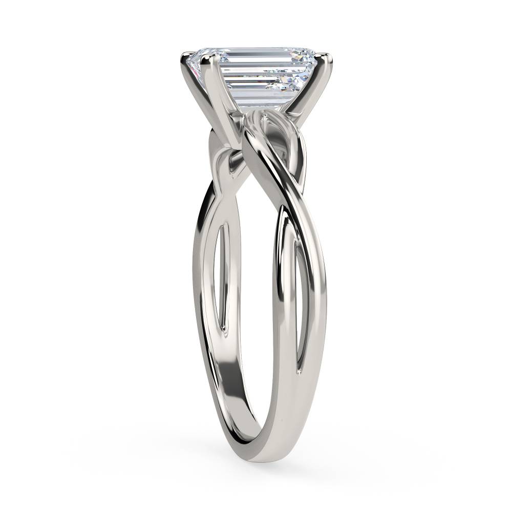 Infinity Love Swirl Emerald Diamond Engagement Ring P