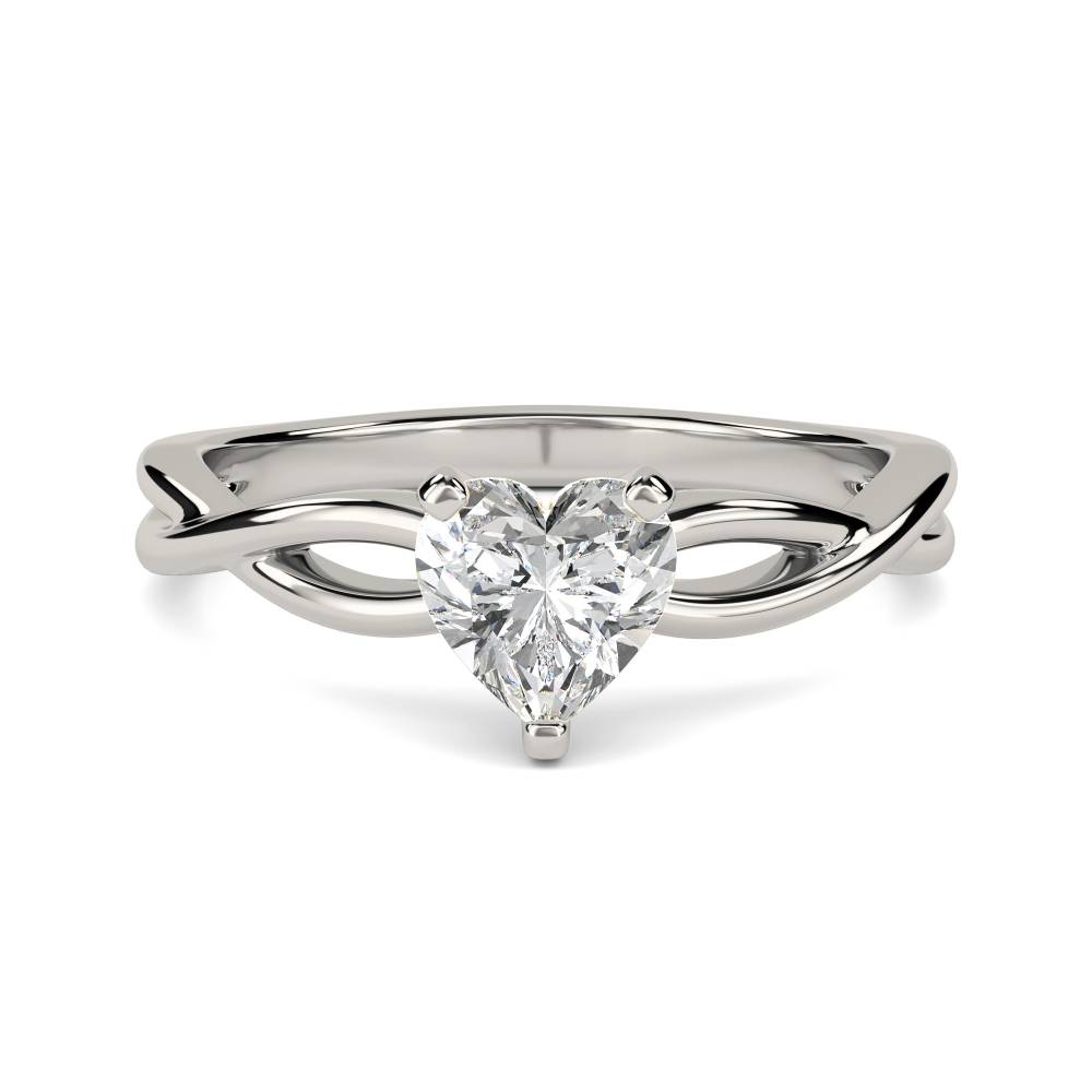 Infinity Love Swirl Heart Diamond Engagement Ring P