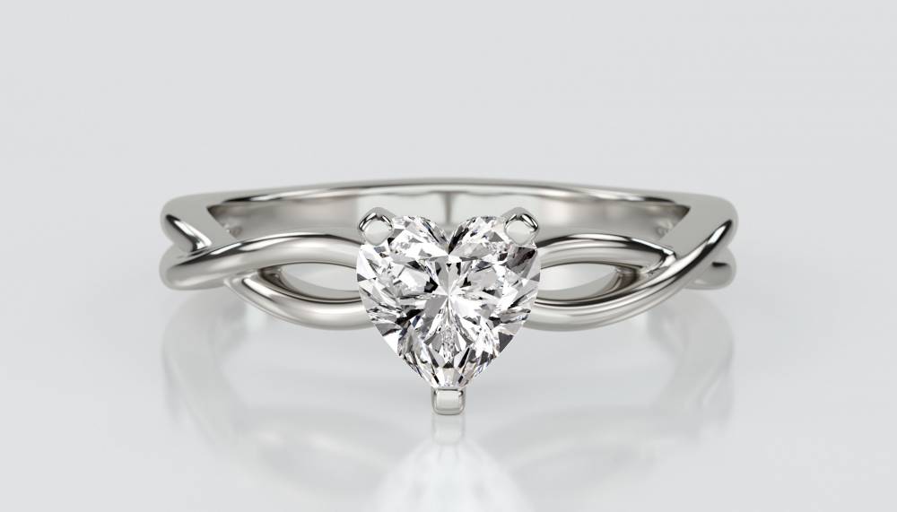 Infinity Love Swirl Heart Diamond Engagement Ring P