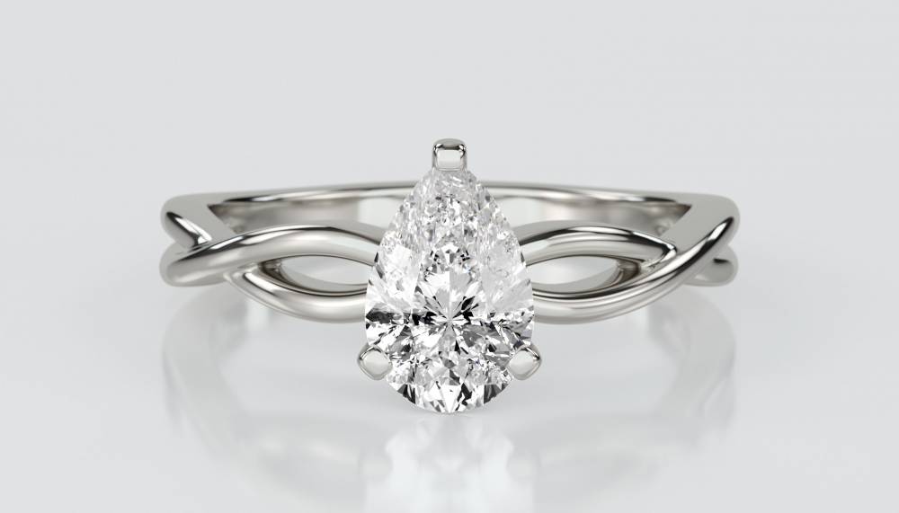 Infinity Love Swirl Pear Diamond Engagement Ring P
