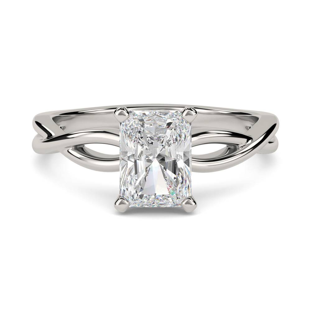 Infinity Love Swirl Radiant Diamond Engagement Ring P