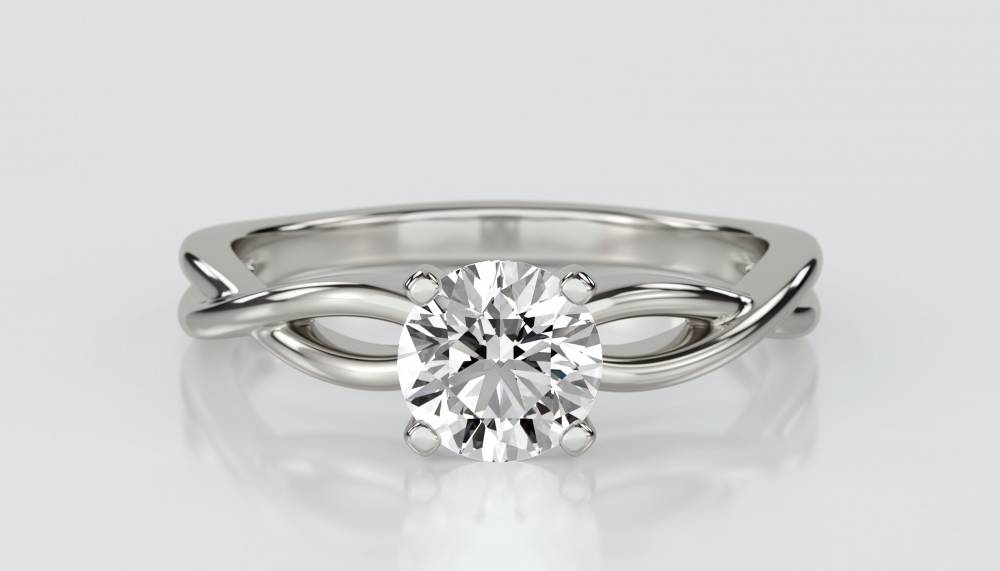 Infinity Love Swirl Round Diamond Engagement Ring P