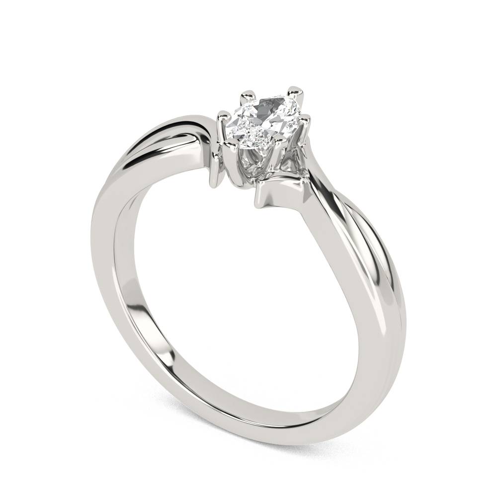 Modern Intertwined Marquise Diamond Engagement Ring P