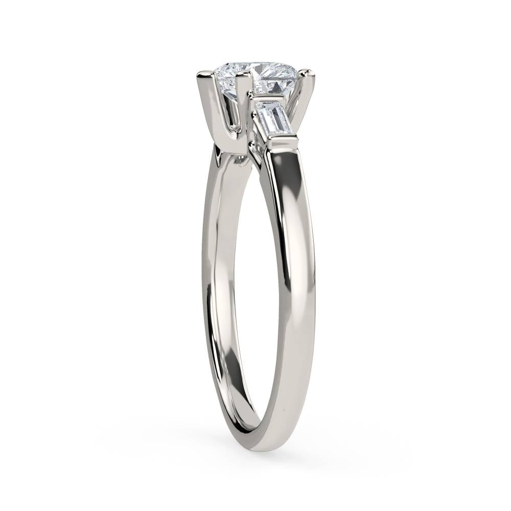 DHAN530 Modern Heart & Baguette Diamond Trilogy Ring P