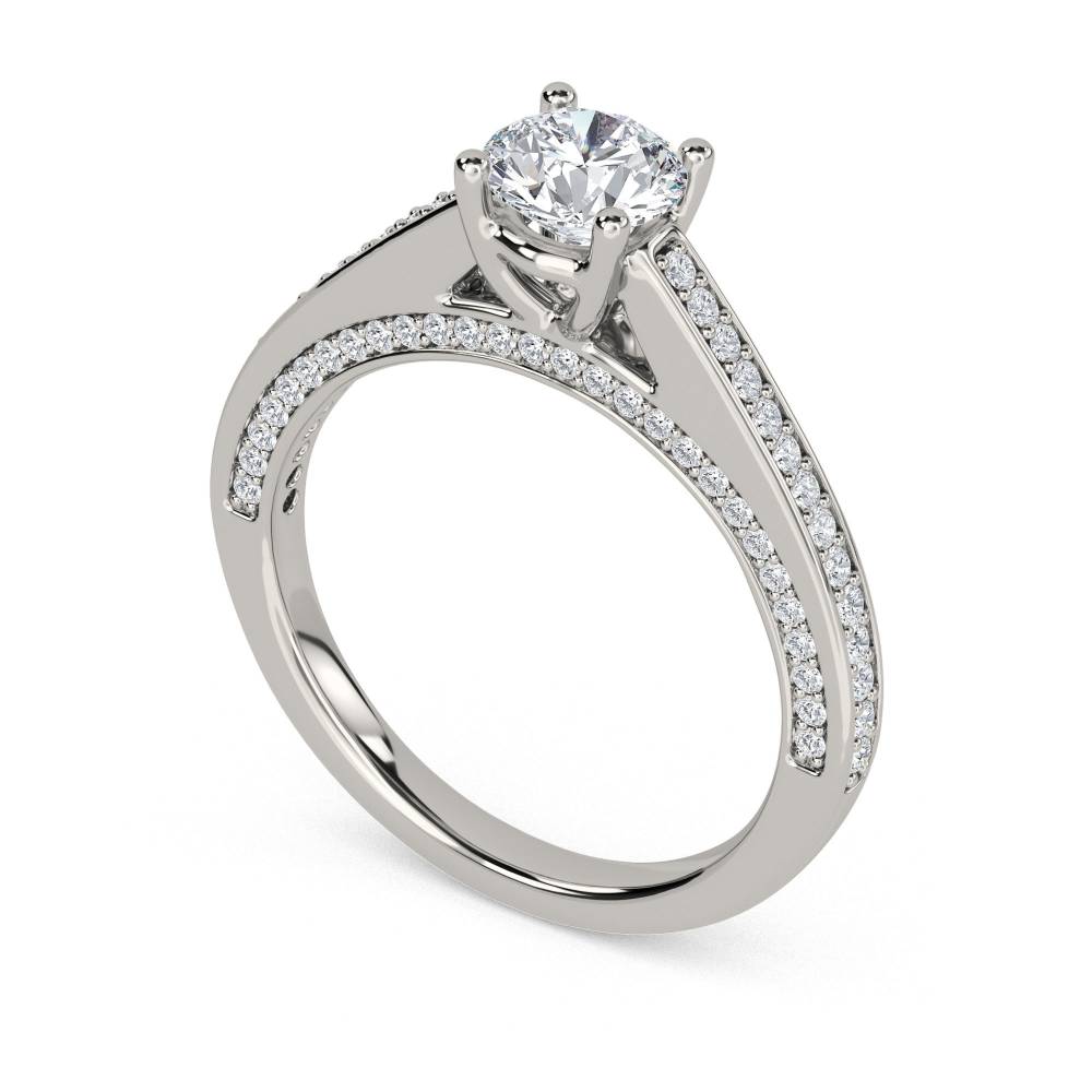 Unique Round Diamond Engagement Ring P