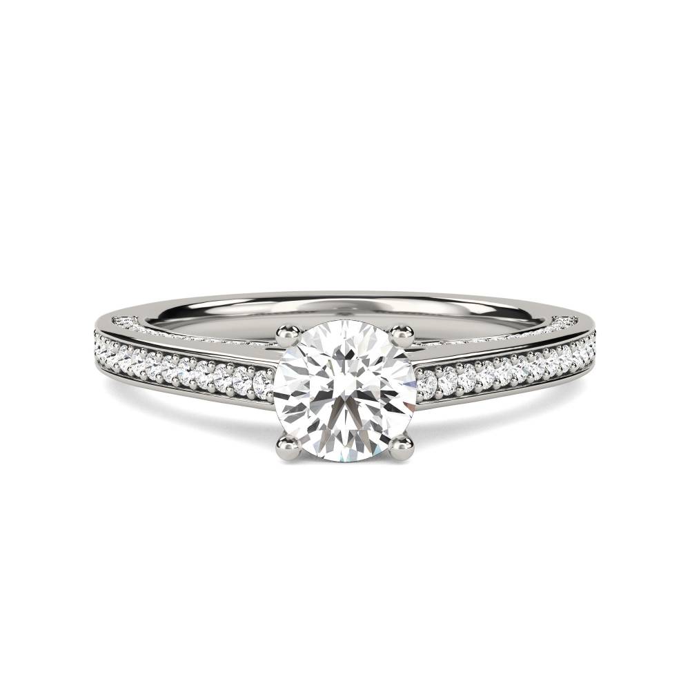 Unique Round Diamond Engagement Ring P