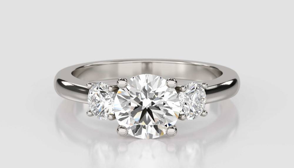 Unique 3 Stone Diamond Ring P