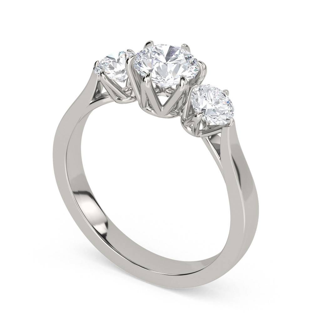 DHAN700 Elegant Round Diamond Trilogy Ring P