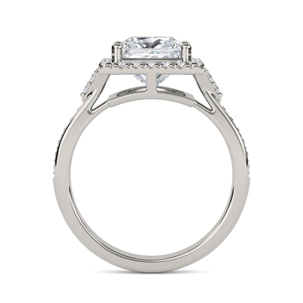 Princess Diamond Single Halo Designer Ring P