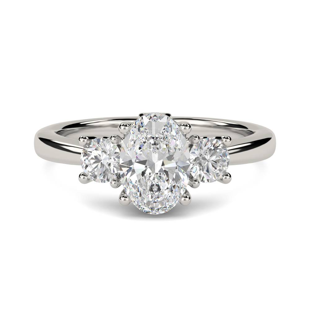DHDOMDS06 Oval & Round Diamond Trilogy Ring P