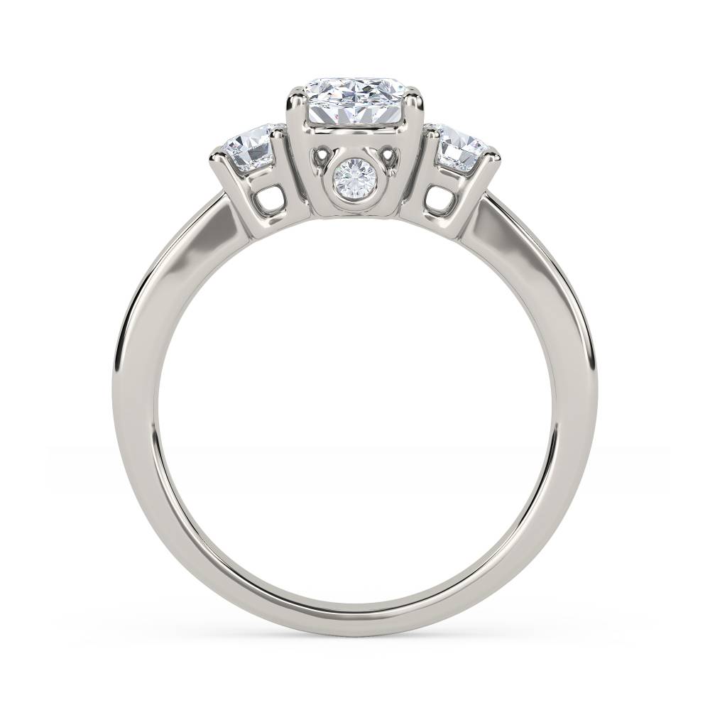 DHDOMDS06 Oval & Round Diamond Trilogy Ring P