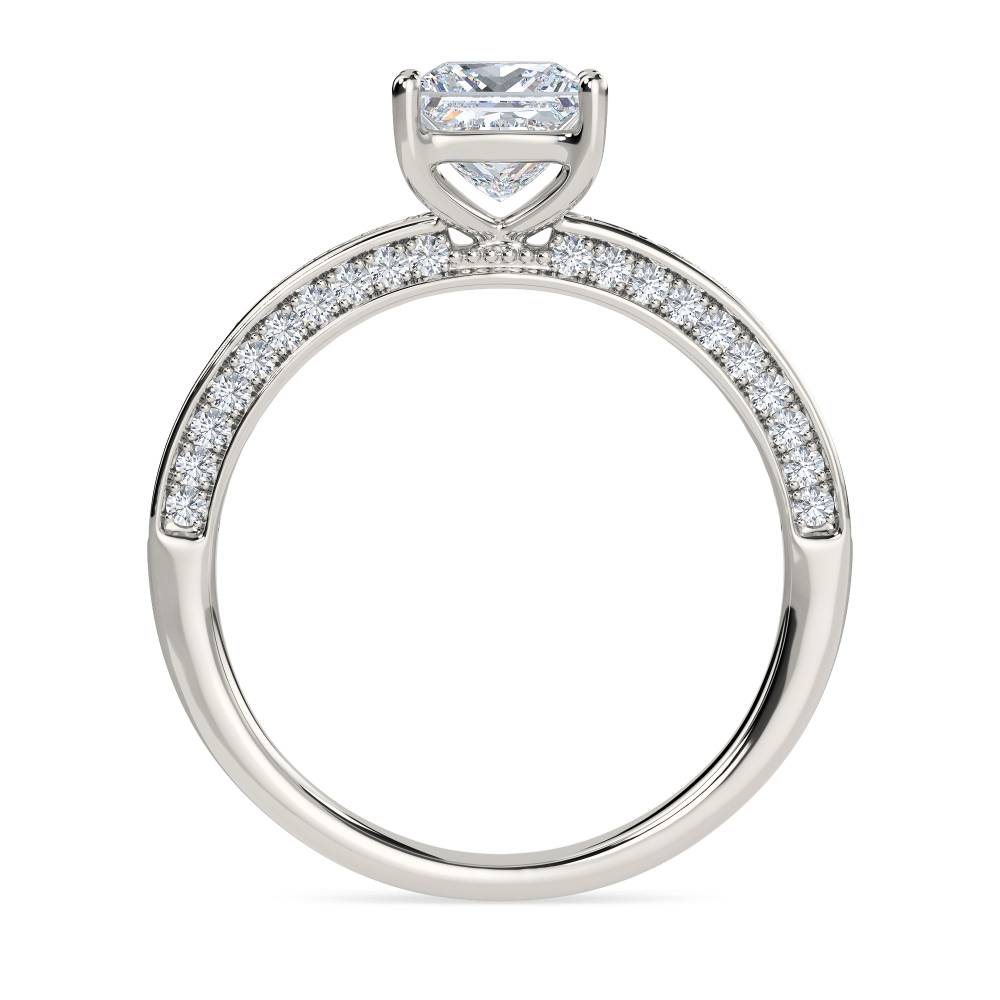 Unique Princess & Round Diamond Engagement Ring P