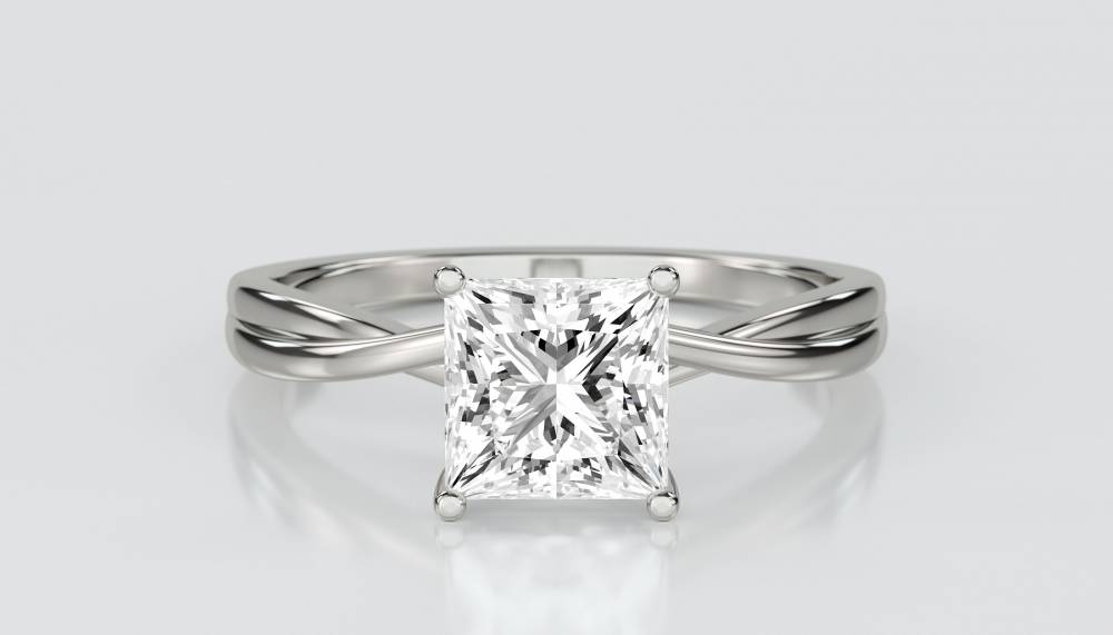 Modern Infinity Princess Diamond Engagement Ring P